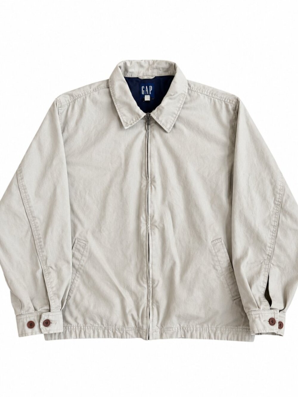 GAP Vintage Cotton Harrington Jacket Zip Front Khaki XL